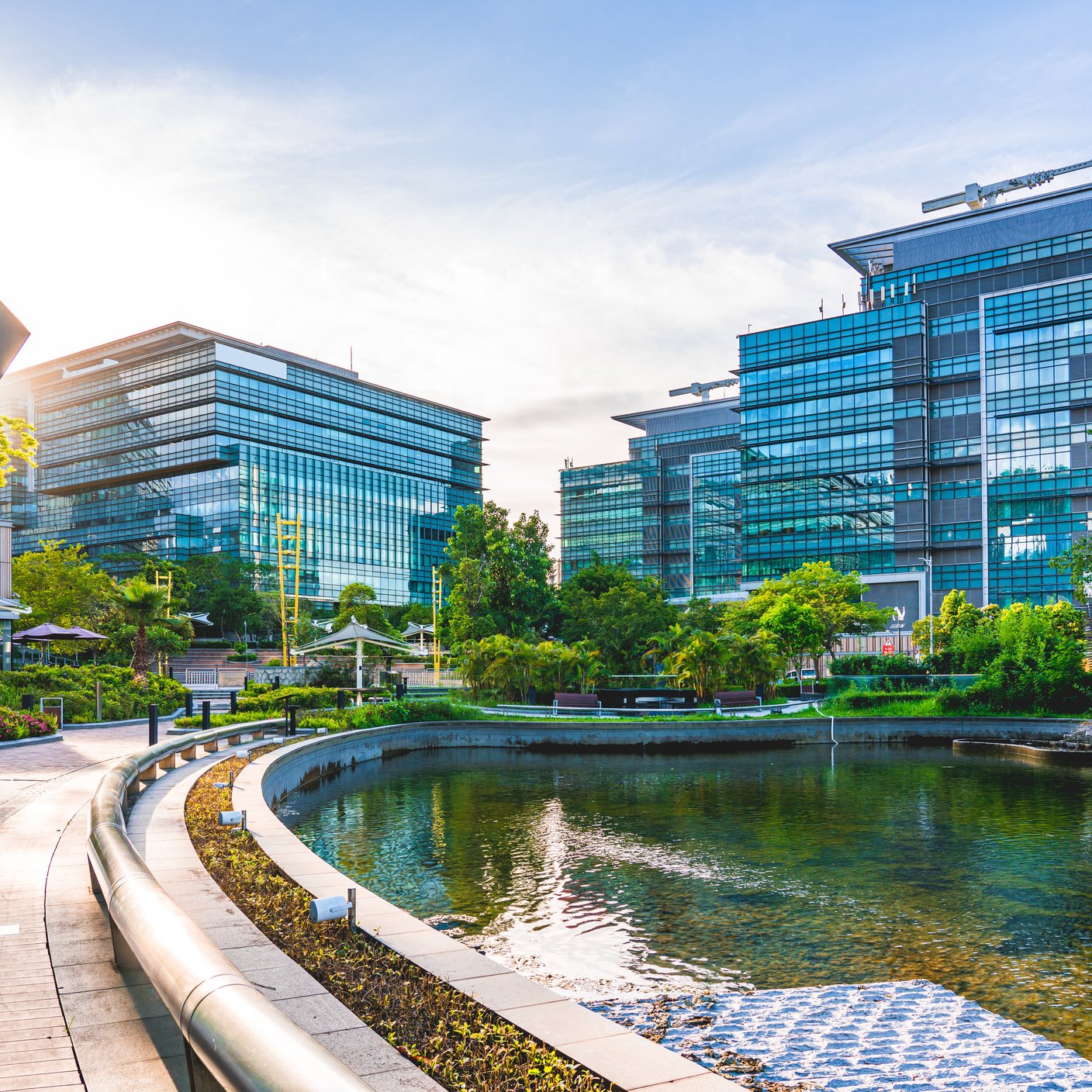 Corporate building in financial district
