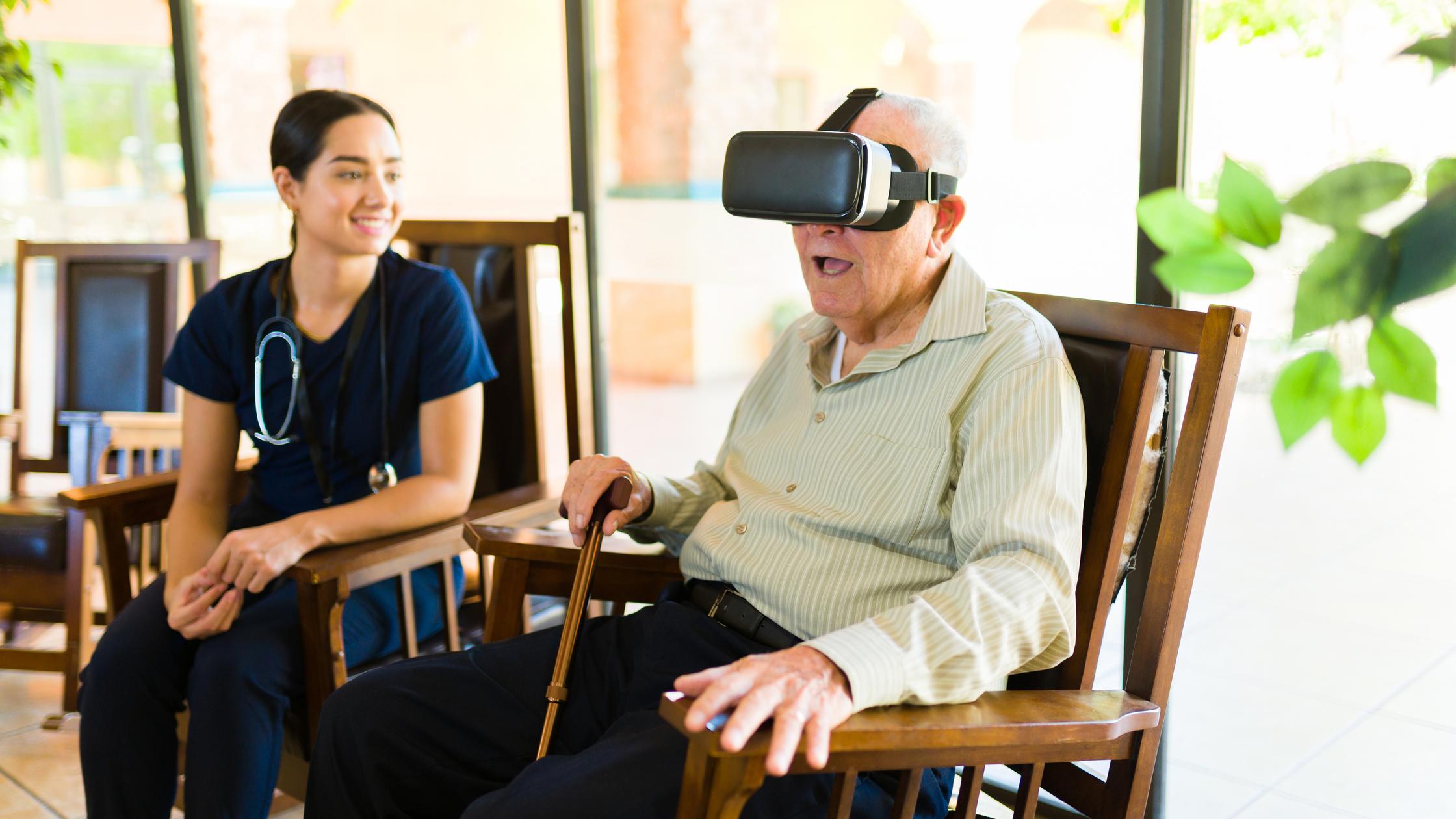 Nurse with Patient using VR